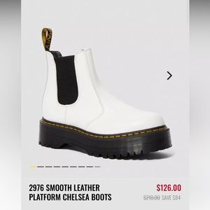 Dr. Martens 2976 White Platform Chelsea Boots